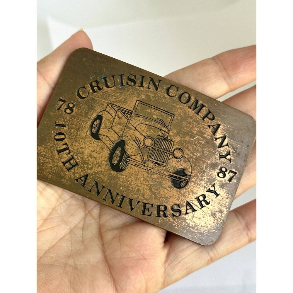 Cruisin Company 10th Anniversary Copper Tone Belt Buckle